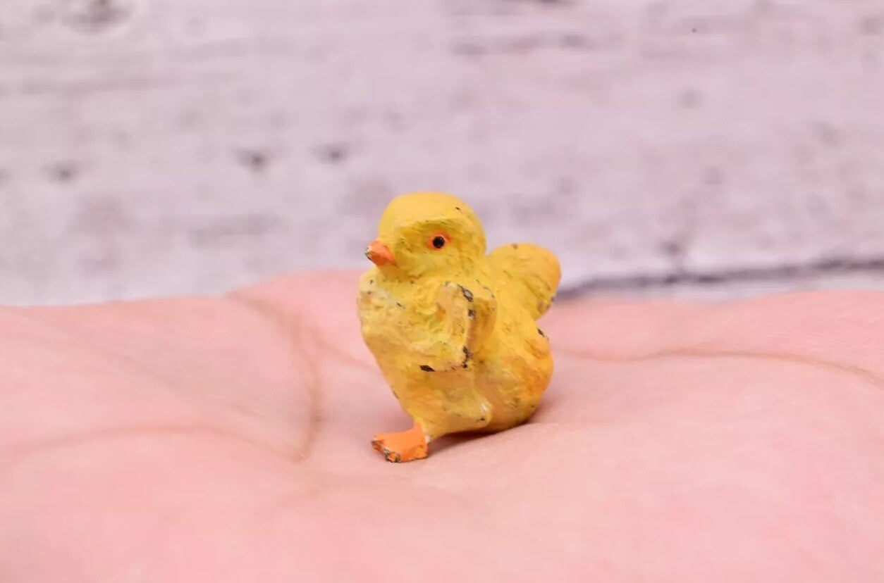 Cute Tiny Antique Austrian Vienna Cold Painted Bronze Figure of Yellow Chick1