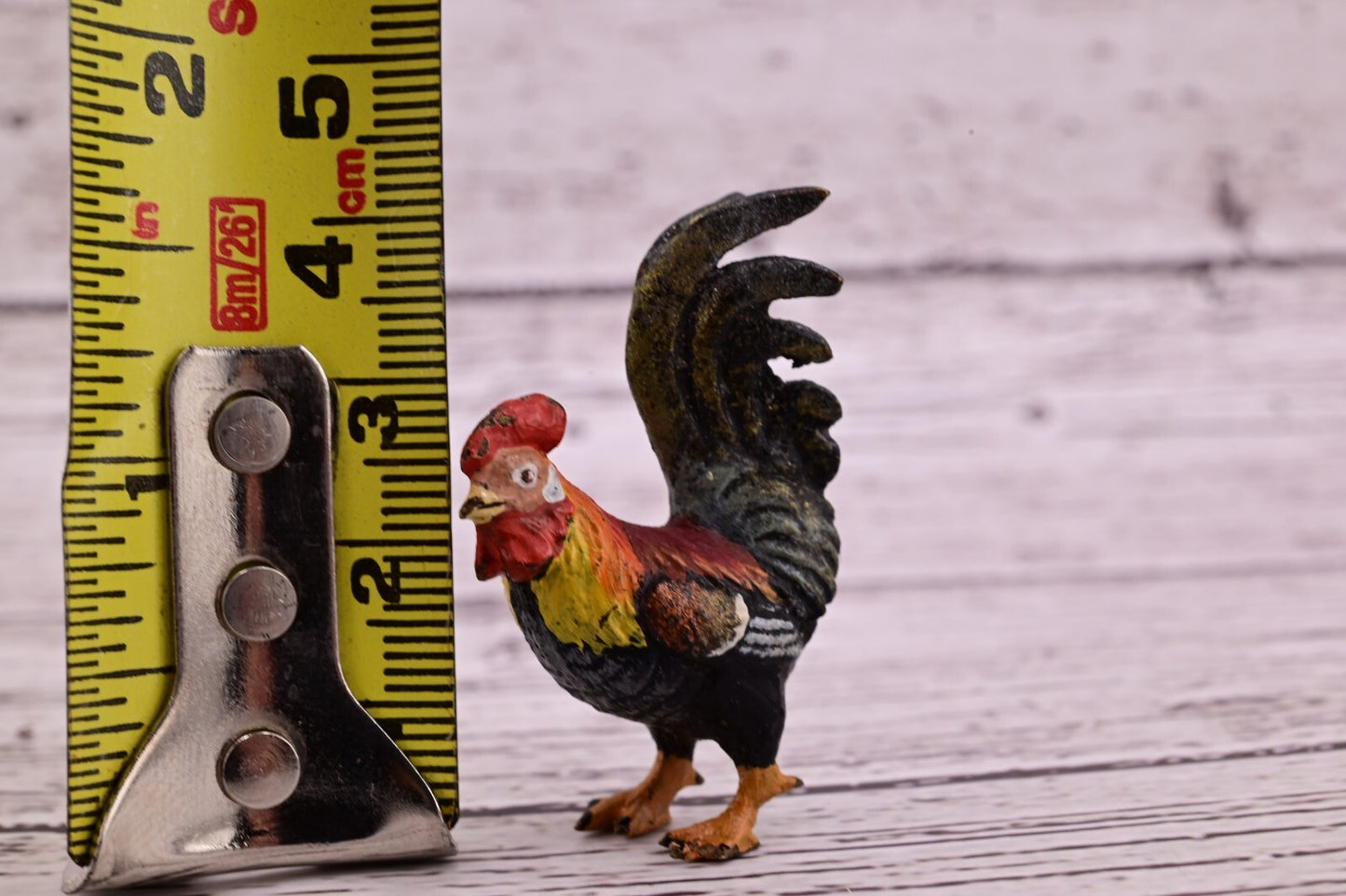 Superb Antique Austrian Vienna Original Bronze Finish Figure of Colorful Rooster5