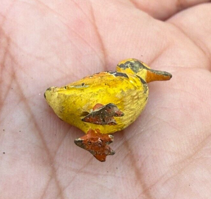 Cute Antique Austrian Vienna Cold Painted Bronze Figure of Yellow Duckling2