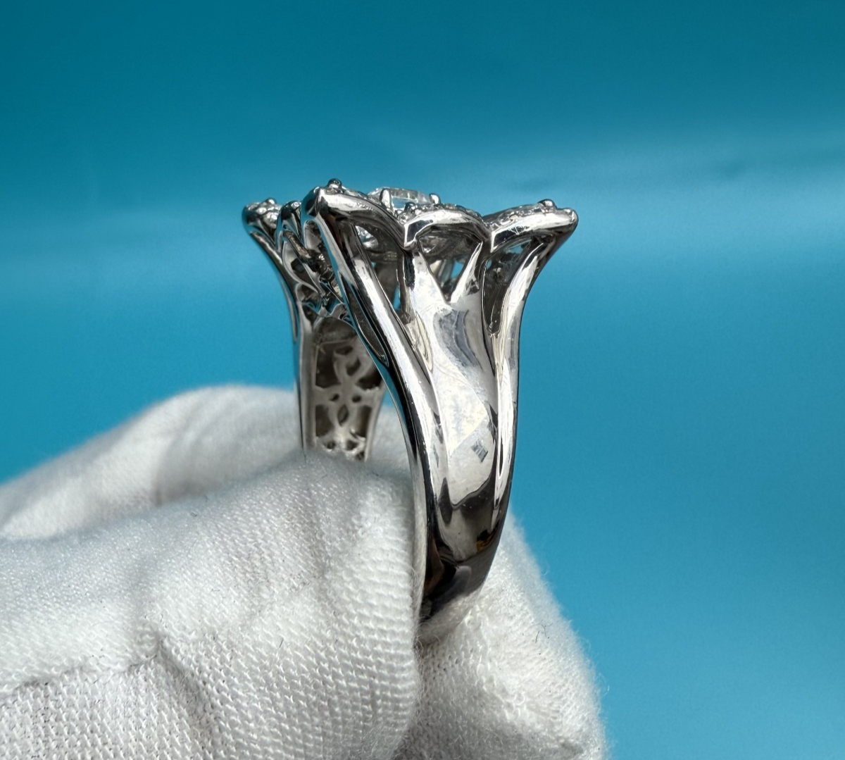 Lovely Vintage Ritani Silver Ring CZ Square Sterling4