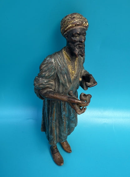 Antique Franz Bergman Austrian Vienna Cold Painted Bronze Figure of Bedouin Arab4
