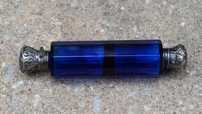 Victorian Cobalt/Bristol Blue Double-Ended Perfume / Smelling Salts Bottle0