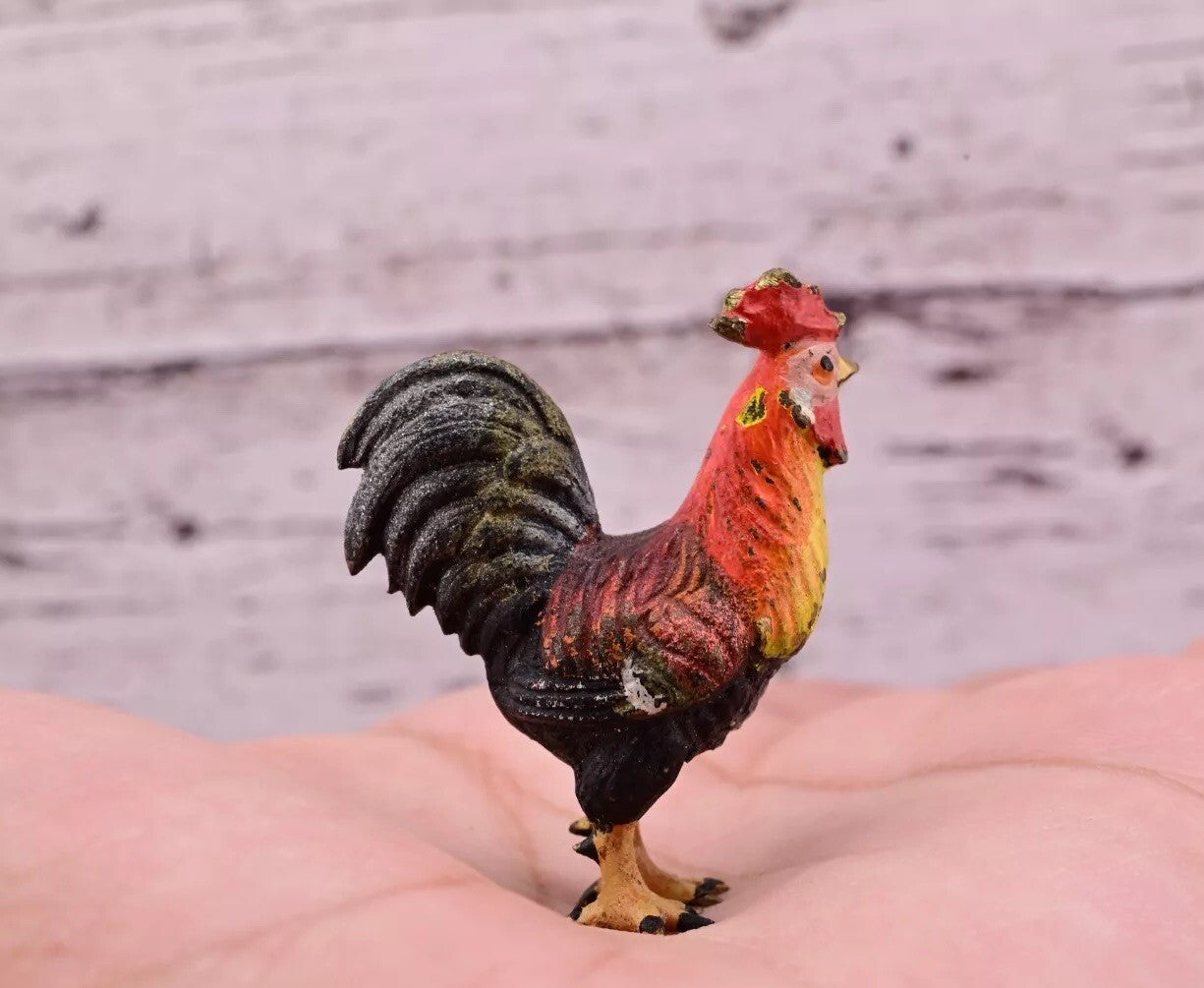 Stunning Antique Austrian Vienna Cold Painted Bronze of Little Rooster5