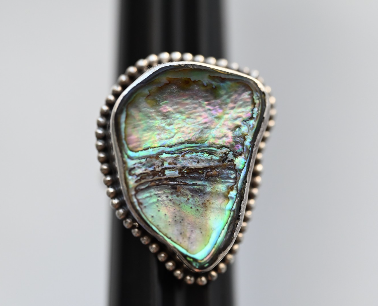 Handmade 925 Sterling Silver and Abalone Paua Shell Ring0
