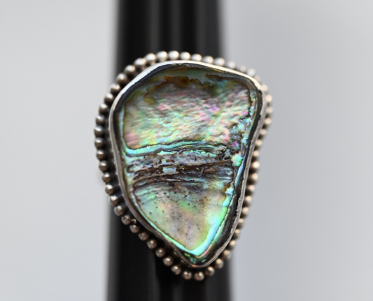 Handmade 925 Sterling Silver and Abalone Paua Shell Ring0