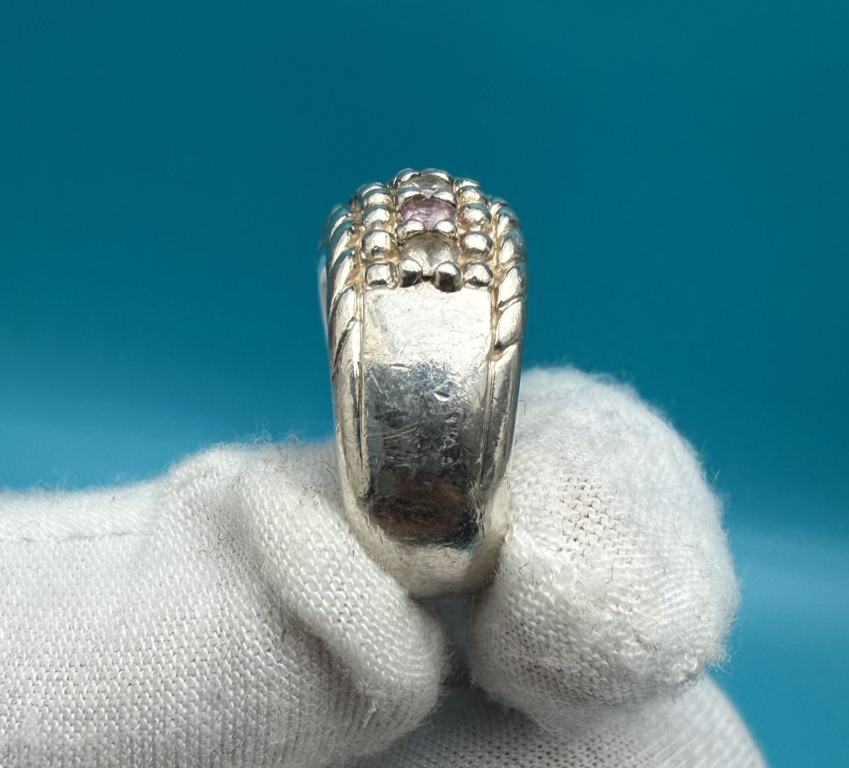Beautiful Sterling Silver & Multi-Colored Cubic Zirconia Ring by Judith Ripka 2