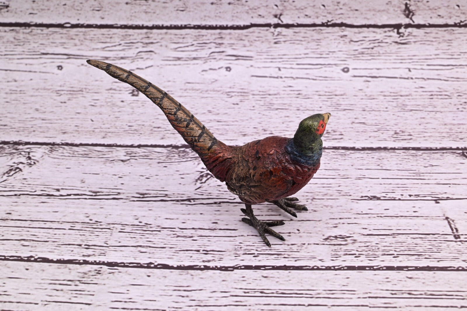 Stunning Antique Austrian Vienna Cold Painted Bronze of Ring Neck Pheasant9