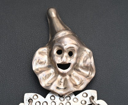 Fun Vintage Taxco Mexico 925 Sterling Silver Articulated Clown Brooch Pin1