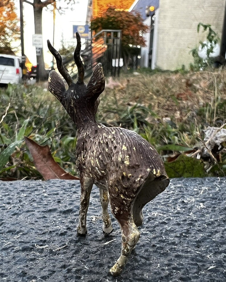 Antique Austrian Vienna Cold Painted Bronze Figure of Antelope / Stag5