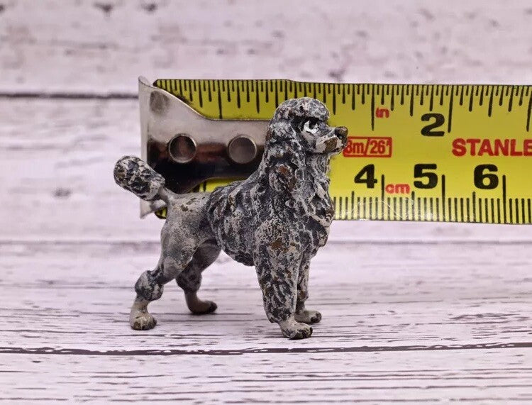 Antique Early 1900s Austrian Vienna Cold Painted Solid Bronze Gray Poodle ￼8