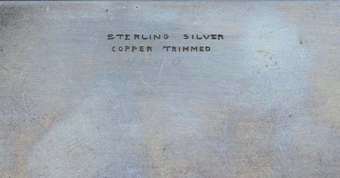 Superb Arts & Craft Trinket Treasure Box in Sterling Silver with Copper Trims6