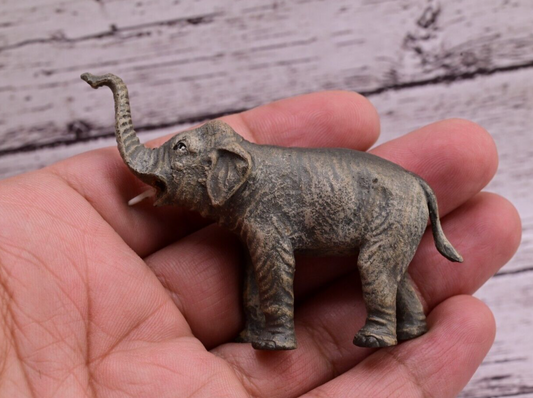 Detailed Old Antique Austrian Vienna Cold Painted Bronze Figure of Elephant1