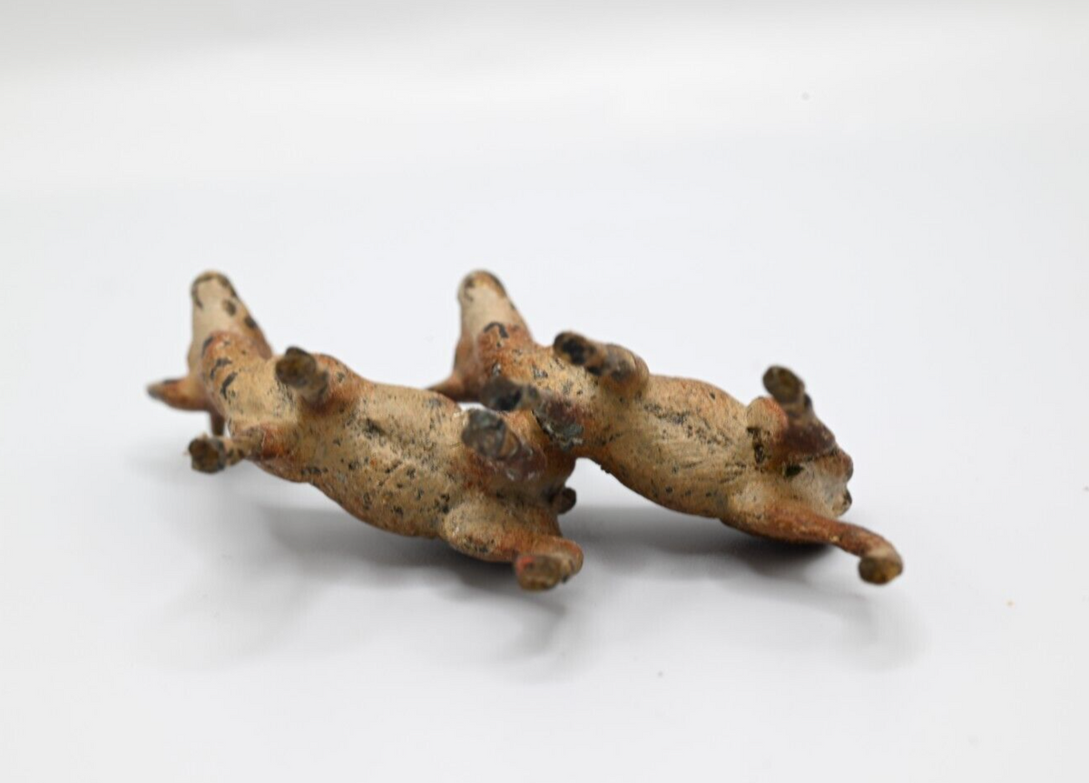 Lovely Antique Austrian Vienna Cold Painted Bronze Figure of Male / Female Deer6