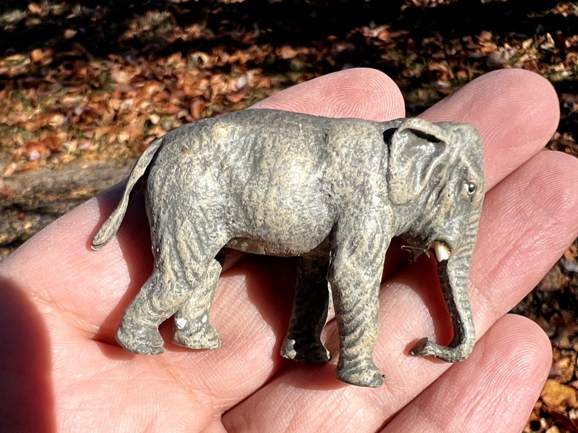 Antique Austrian Vienna Cold Painted Bronze Figure of Elephant1