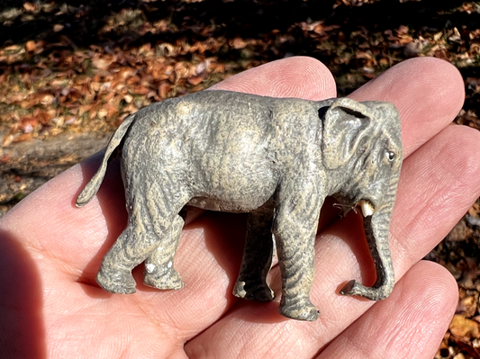 Antique Austrian Vienna Cold Painted Bronze Figure of Elephant1
