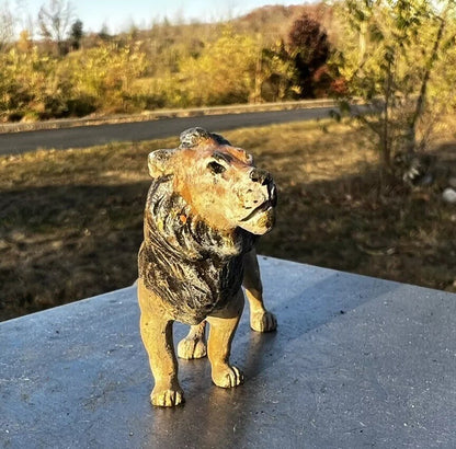 Wonderful Antique Austrian Vienna Cold Painted Bronze Figure of Lion8