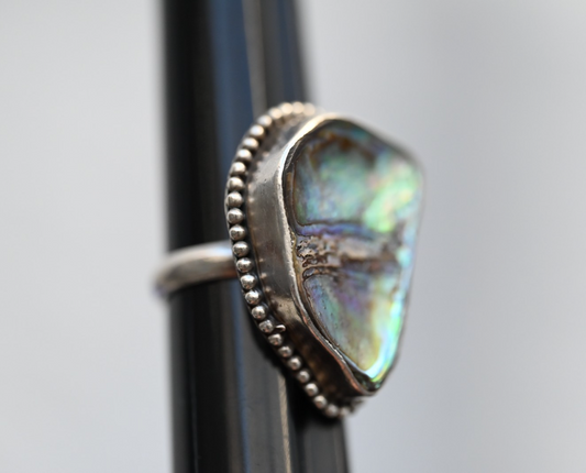 Handmade 925 Sterling Silver and Abalone Paua Shell Ring1