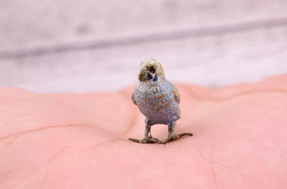 Lovely Antique Austrian Vienna Cold Painted Bronze Figure of Gray Blue Parakeet9