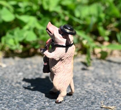 Fritz Bergmann Austrian Vienna Cold Painted Bronze Pig Playing Banjo Guitar2