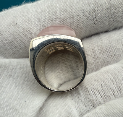Lovely Sterling Silver Ring with Pink Quartz Gemstone3