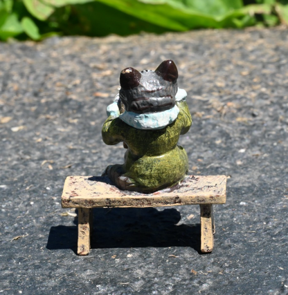 Fun Austrian Vienna Cold Painted Bronze Figure of Student Kitty Cat with an A3