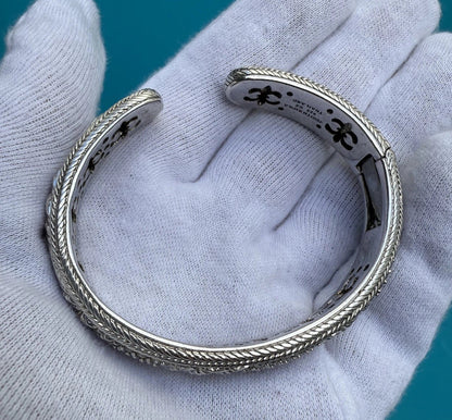Gorgeous Vintage Judith Ripka Sterling Silver 925 Diamante CZ Cuff Bracelet 7