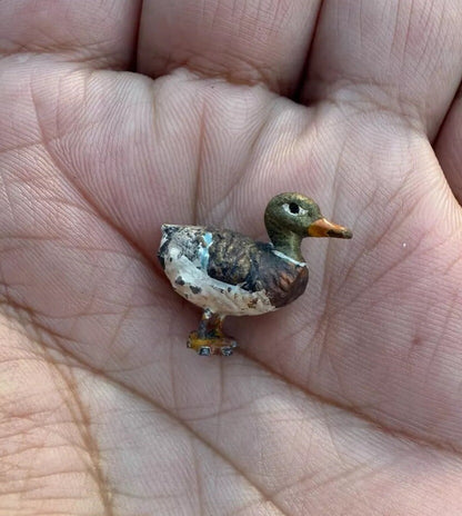 Miniature Antique Austrian Vienna Cold Painted Bronze Figure of Mallard Duck2