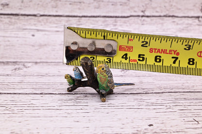 Gorgeous Antique Austrian Vienna Cold Painted Bronze Figure of Parakeet Family ￼15
