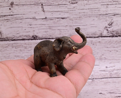 Early Antique Austrian Vienna Cold Painted Bronze Figure of Young Elephant2
