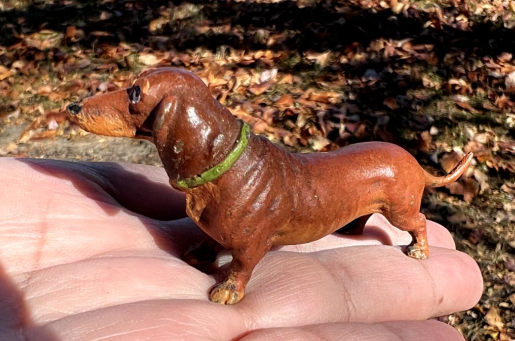 Gorgeous Antique Austrian Vienna Cold Painted Bronze Figure of  Dachshund Dog5
