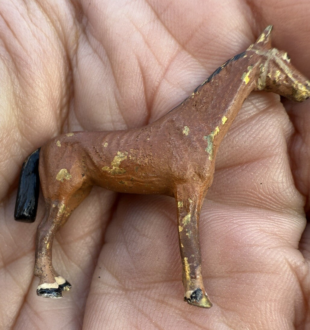 Gorgeous Antique Austrian Vienna Cold Painted Bronze Figure of Brown Horse2