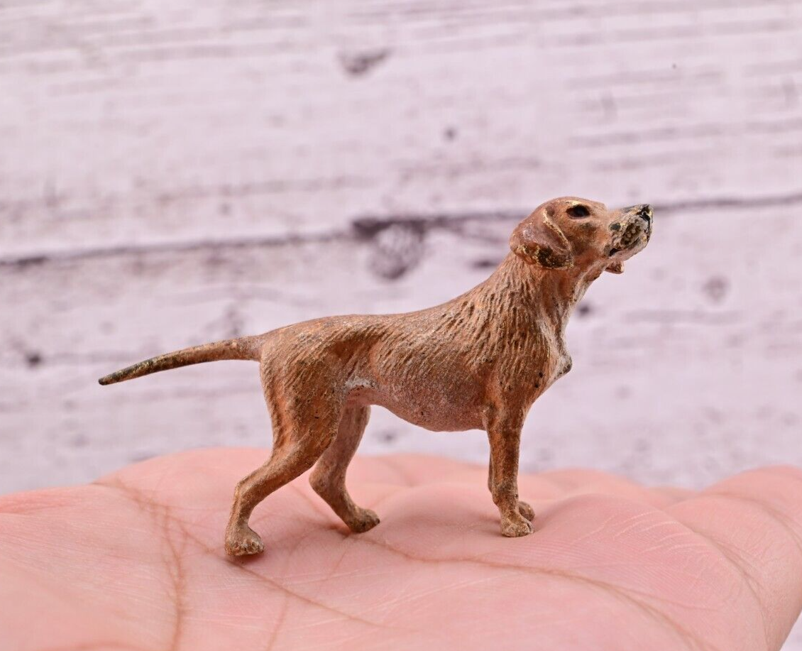 Antique 1900s Austrian Vienna Cold Painted Bronze Figure of Labrador Retriever7