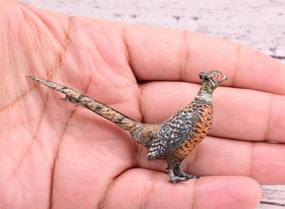 Amazing Antique Austrian Vienna Cold Painted Bronze Figure of Ring Neck Pheasant10