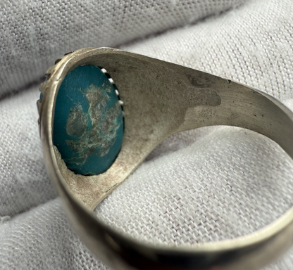 Sterling Silver Ring with Natural Turquoise (Feroza) Gemstone6