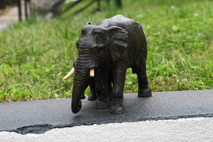 Superb Large Antique Austrian Vienna Cold Painted Bronze Figure of Elephants2