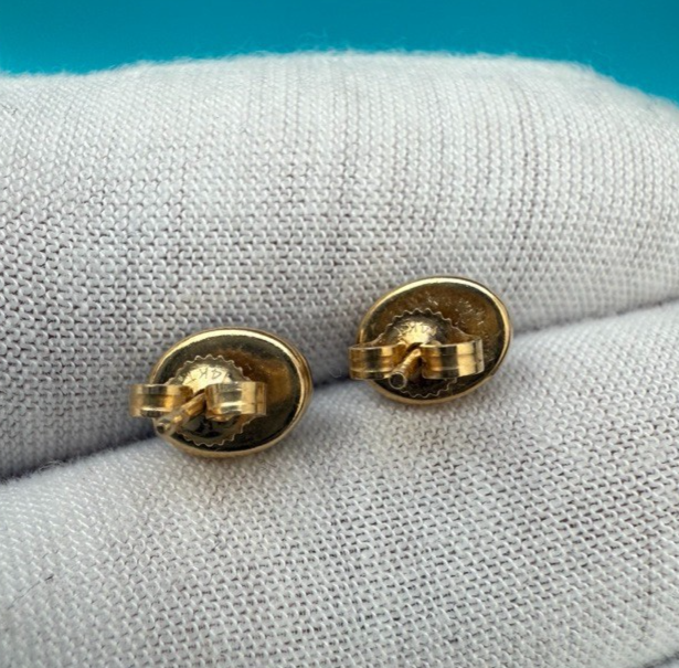 Amazing Tigers Eye & 14k Yellow Gold Stud Earrings 4