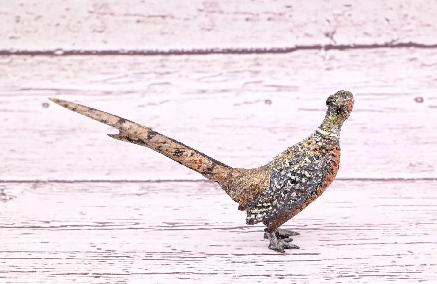 Amazing Antique Austrian Vienna Cold Painted Bronze Figure of Ring Neck Pheasant15