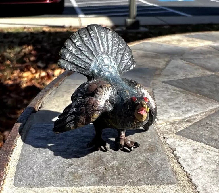 Unique Antique Austrian Vienna Cold Painted Bronze Figure of Capercaillie8