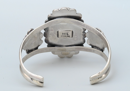 Southwestern Sterling Silver Cuff Bracelet with Sky Blue Turquoise6