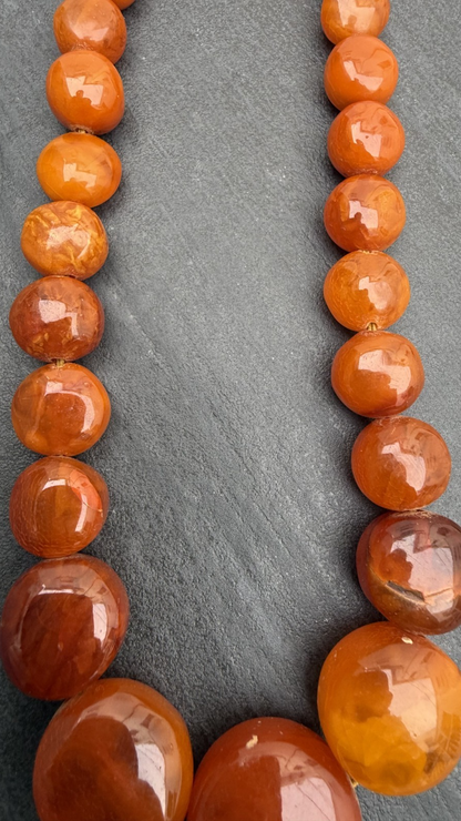 Super Cool Vintage Candy Drop Shape Natural Butterscotch Amber Necklace8