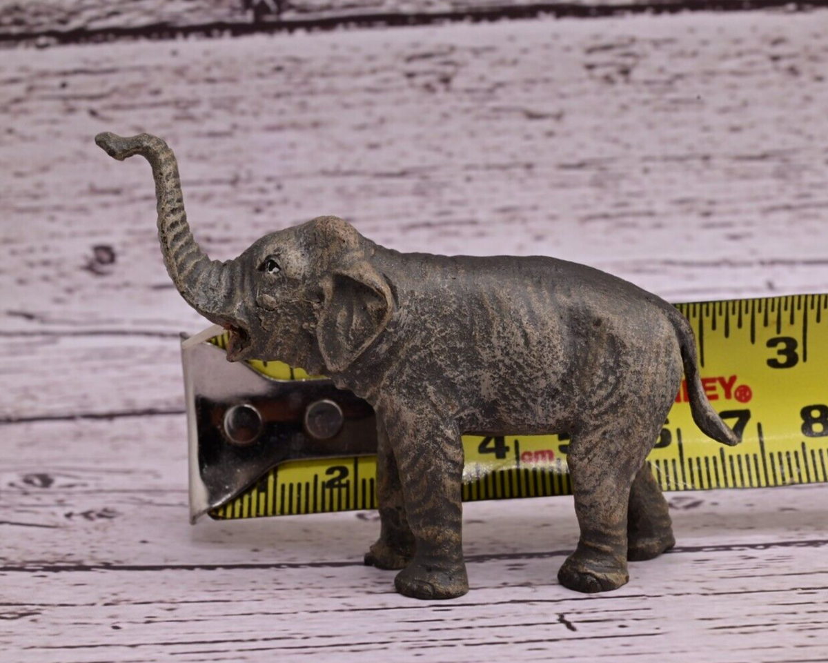 Detailed Old Antique Austrian Vienna Cold Painted Bronze Figure of Elephant8