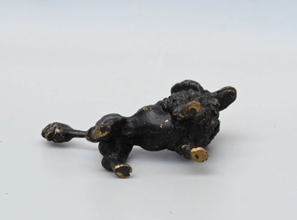 Gorgeous Antique Austrian Vienna Cold Painted Bronze Figure of Black Poodle Dog6