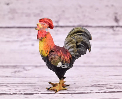 Colorful Antique Austrian Vienna Cold Painted Bronze Figure of Miniature Rooster3