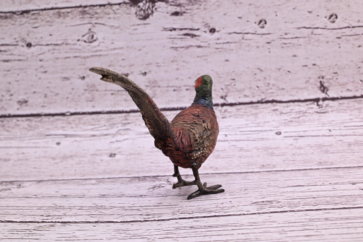Stunning Antique Austrian Vienna Cold Painted Bronze of Ring Neck Pheasant6