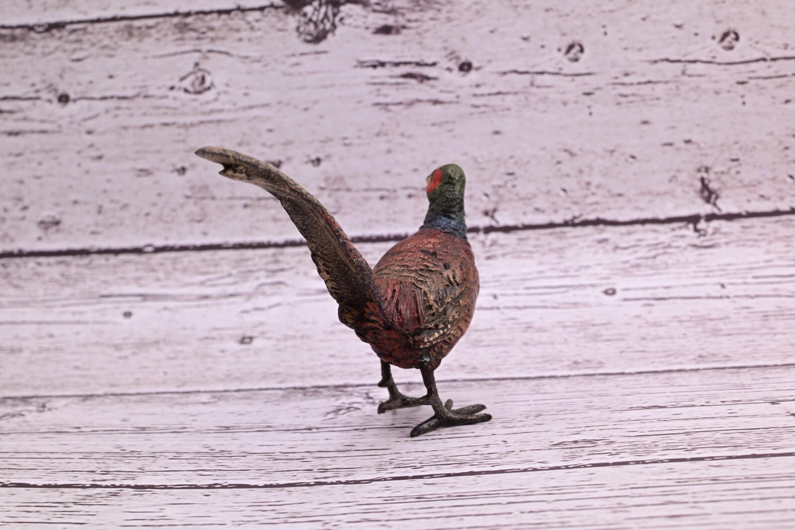 Stunning Antique Austrian Vienna Cold Painted Bronze of Ring Neck Pheasant6