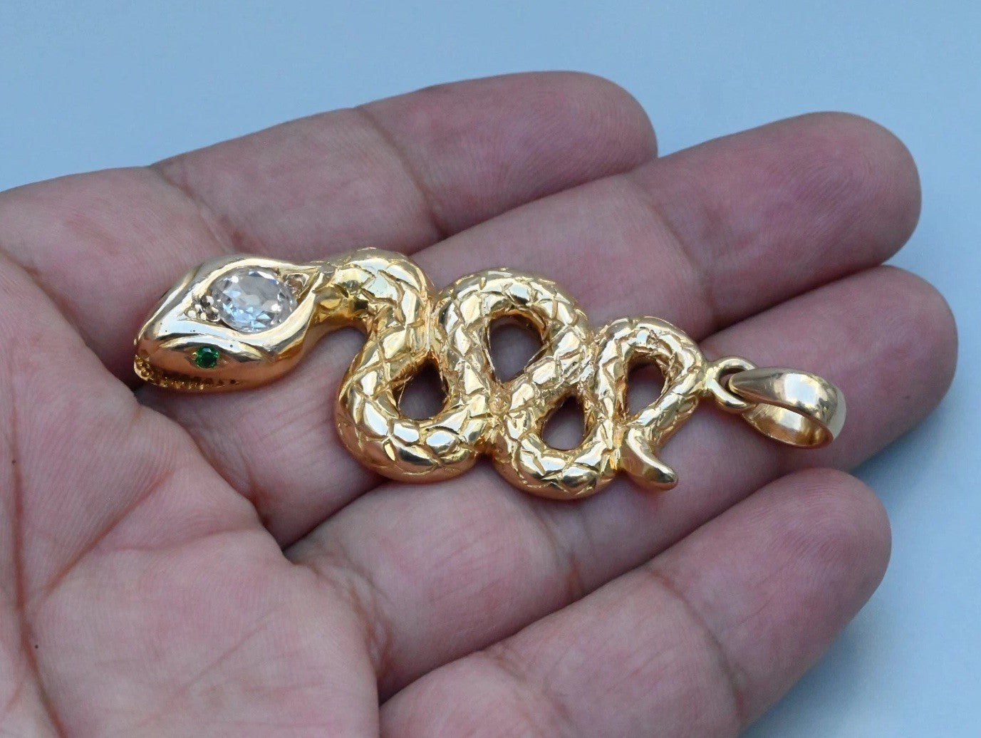 Genuine Antique Victorian 14K Yellow Gold Snake Amulet Pendant GIA Certified5