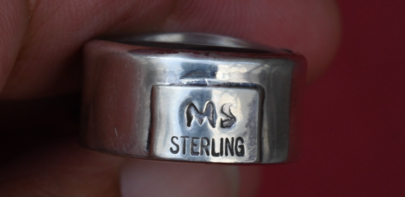 Cool Design Sterling Silver Southwest Jewelers Loupe W/ Turquoise & Bear4