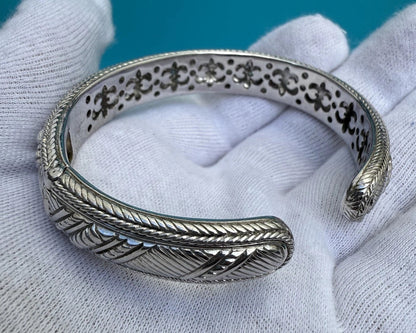 Gorgeous Vintage Judith Ripka Sterling Silver 925 Diamante CZ Cuff Bracelet 4