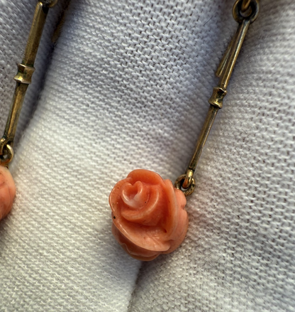 Superb Antique Carved Italian Natural Red Coral & Yellow Gold Ring6