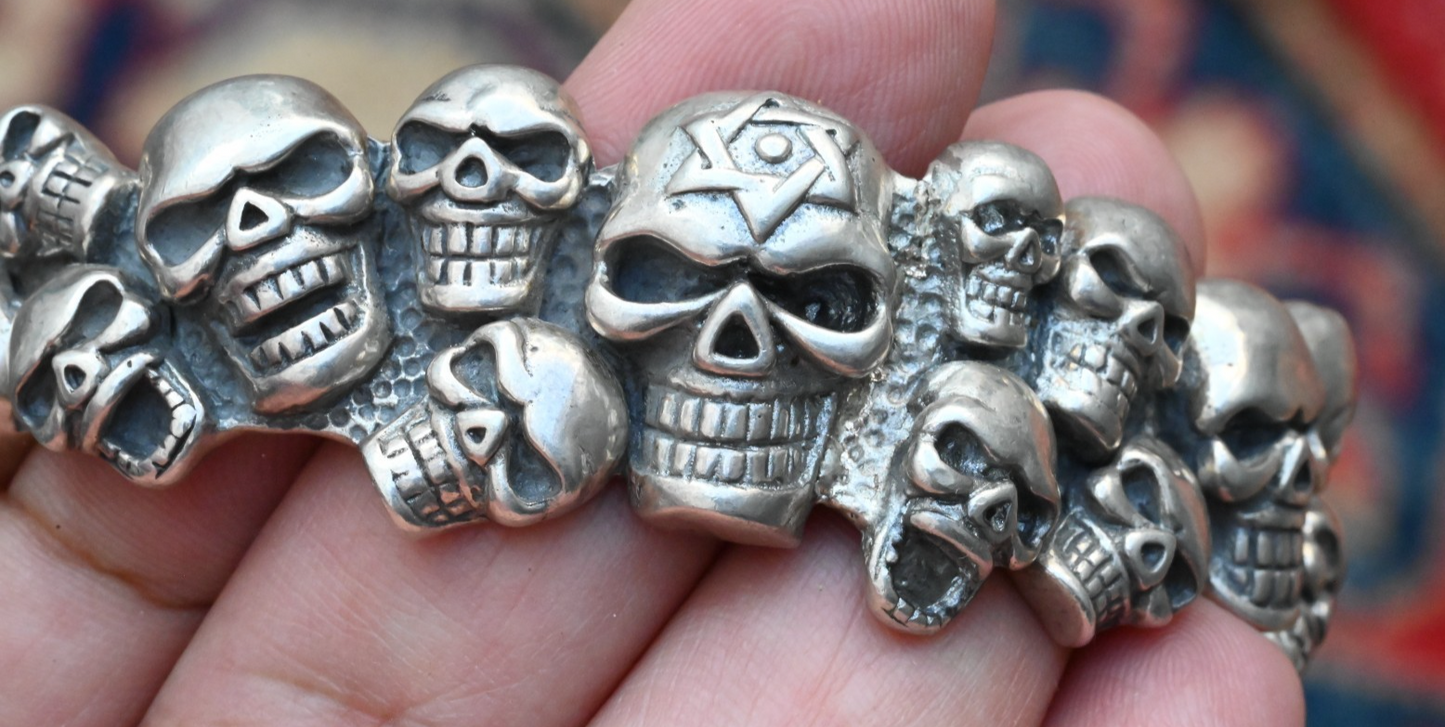 Fantastic Sterling Silver Cuff Bracelet with Skull Design5